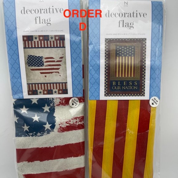 2 DECORATIVE FLAGS LARGE SIZE 28 X40 DOUBLE SIDED - Picture 4 of 14
